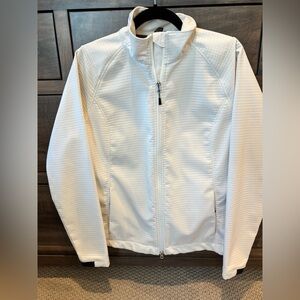 Lands' End Cream Zip-Up Jacket Medium